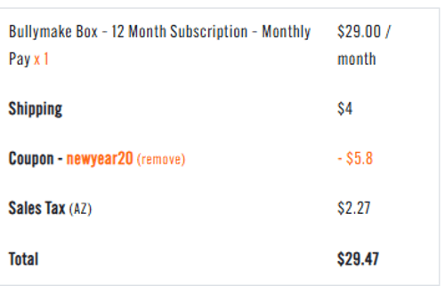 proof of working Bullymake promo codes NEWYEAR20