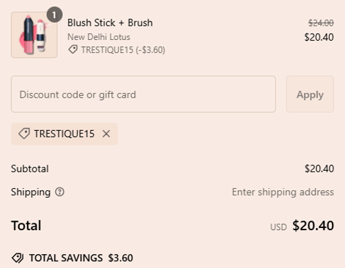 proof of working trèStiQue coupon codes TRESTIQUE15