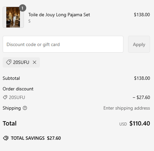 proof of working Villa Cotton coupon codes 20SUFU