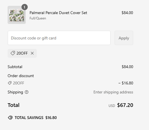 proof of working Villa Cotton coupon codes 20OFF