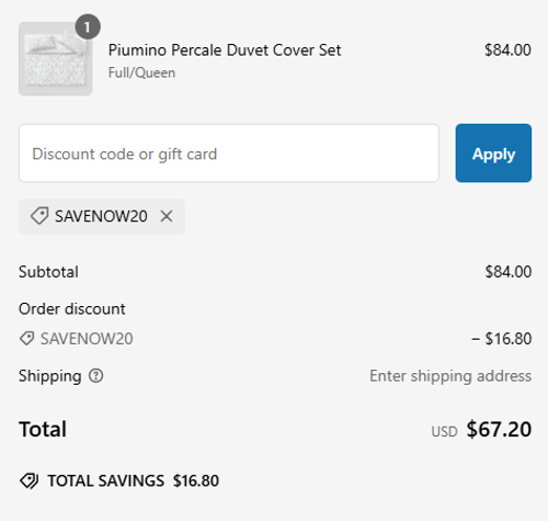 proof of working Villa Cotton coupon codes SAVENOW20