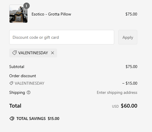 proof of working Villa Cotton coupon codes VALENTINESDAY