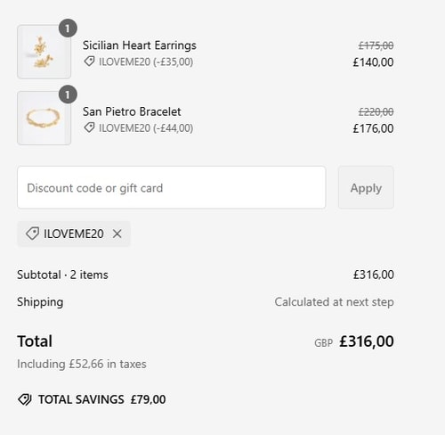 proof of working SORU JEWELLERY discount codes ILOVEME20