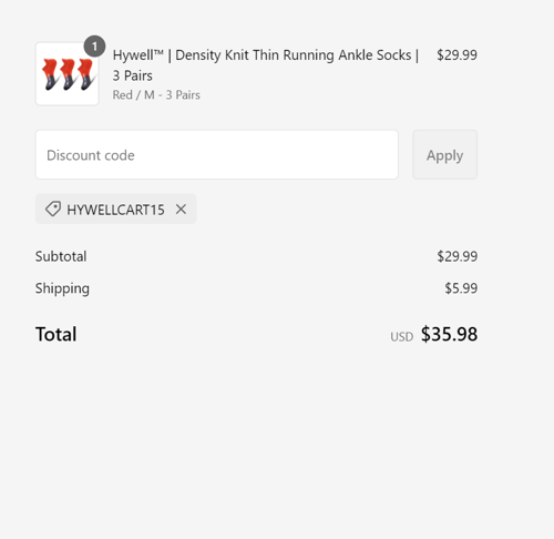 proof of working Hywell Socks discount codes hywellcart15