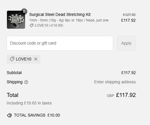 proof of working Stretch It Body Jewellery discount codes LOVE10