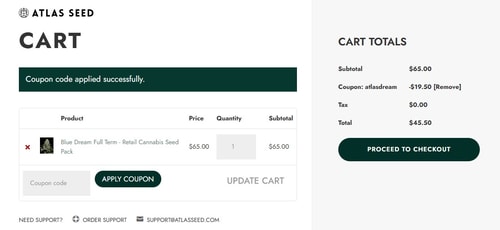 proof of working Atlas Seed coupon codes ATLASDREAM