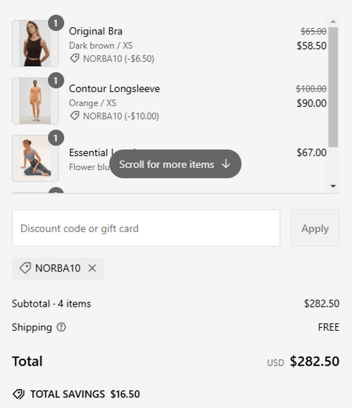 proof of working NORBA discount codes NORBA10