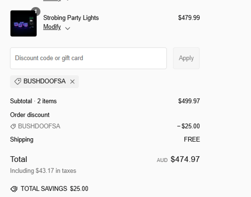proof of working Bushdoof discount codes bushdoofsa