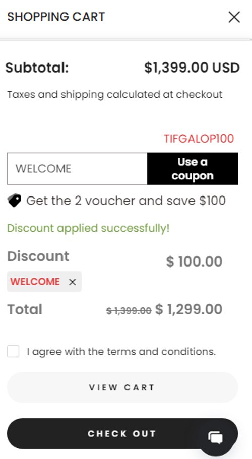 proof of working Tifgalop discount codes WELCOME