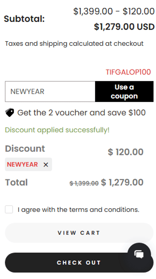 proof of working Tifgalop discount codes NEWYEAR