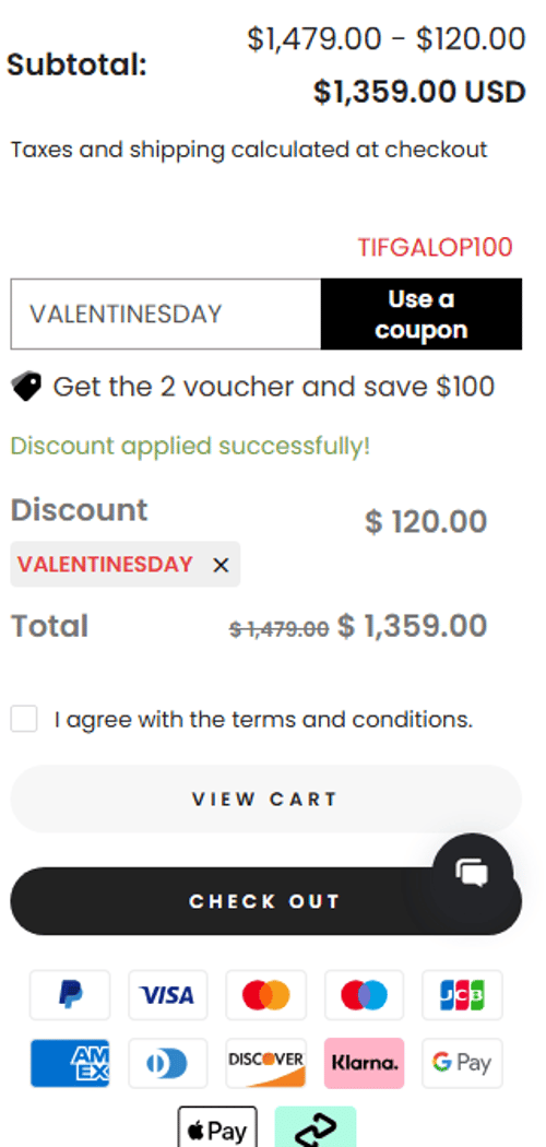 proof of working Tifgalop discount codes VALENTINESDAY