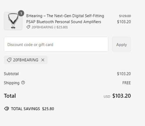 proof of working Jabees Store coupon codes 20FBHEARING