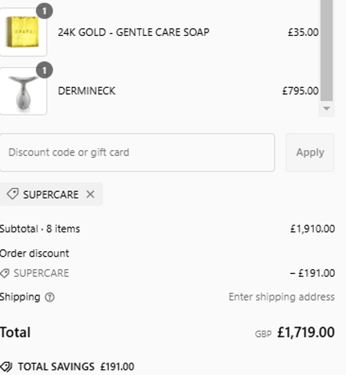 proof of working OPATRA discount codes SUPERCARE