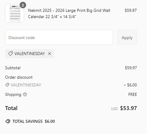 proof of working Nekmit coupon codes VALENTINESDAY
