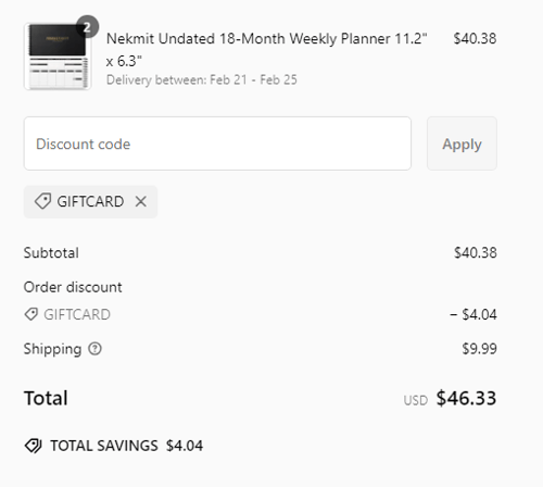 proof of working Nekmit coupon codes GIFTCARD