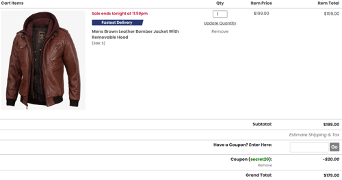 proof of working FJackets coupon codes SECRET20