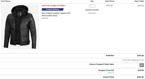 proof of working FJackets coupon codes TAKE15