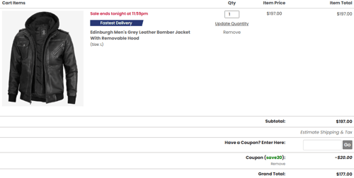 proof of working FJackets coupon codes SAVE20