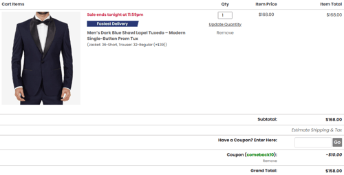 proof of working FJackets coupon codes COMEBACK10