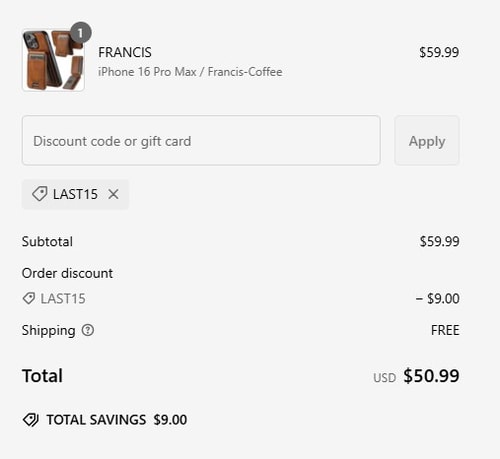 proof of working CASELES coupon codes LAST15