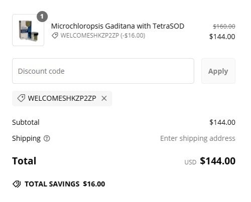 proof of working Global Phytoplankton Alliance coupon codes WELCOMESHKZP2ZP