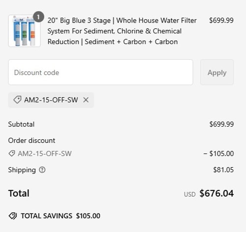 proof of working WaterAnywhere discount codes AM2-15-OFF-SW