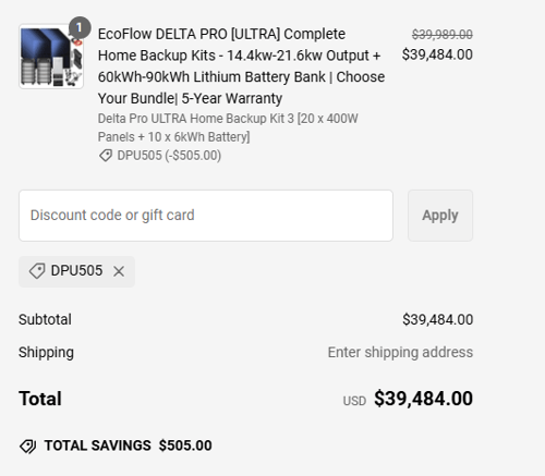proof of working ShopSolar discount codes DPU505