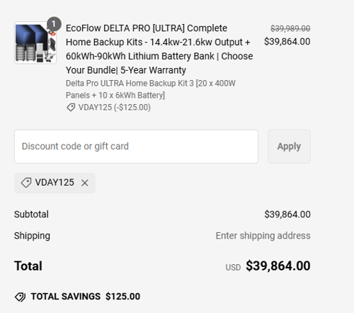 proof of working ShopSolar discount codes VDAY125