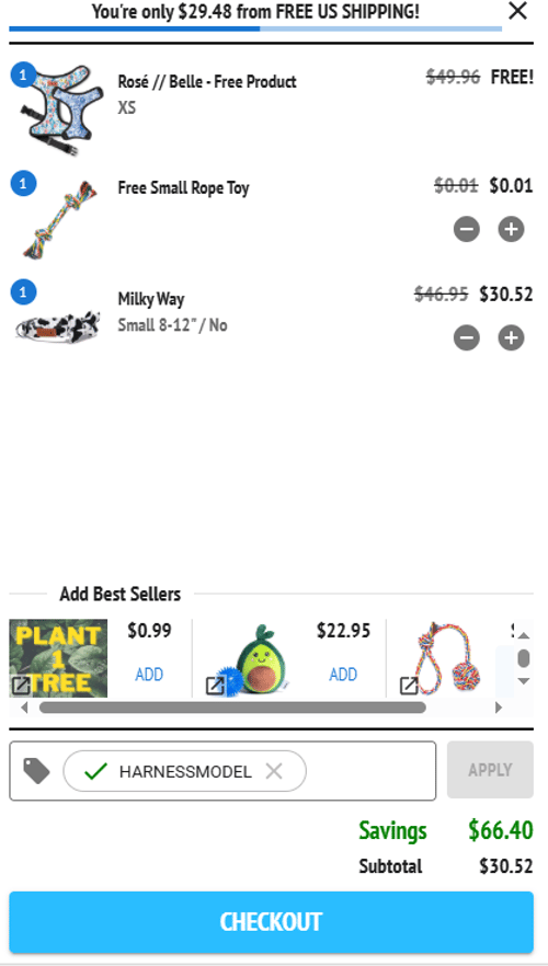 proof of working Pack Leashes discount codes HARNESSMODEL