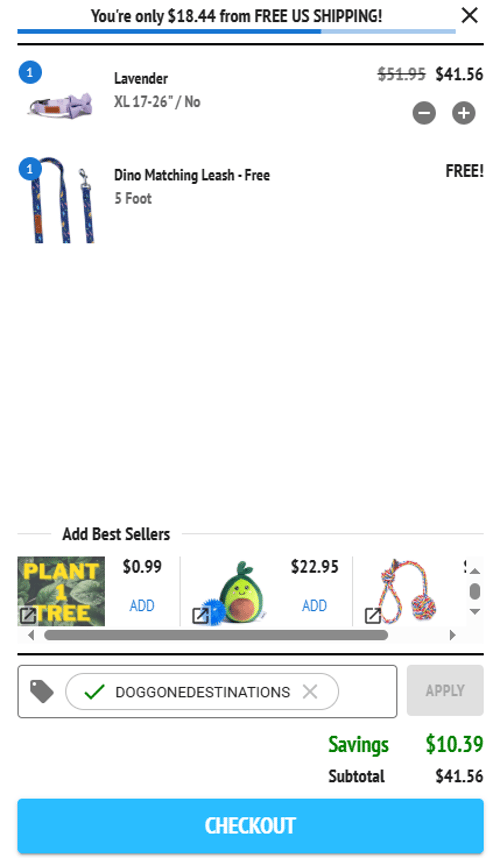proof of working Pack Leashes discount codes DOGGONEDESTINATIONS