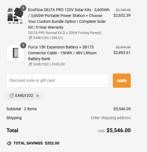 proof of working ShopSolar discount codes EARLY202