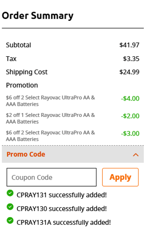proof of working Batteries Plus coupon codes CPRAY131