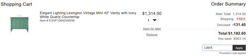 proof of working LuxeDecor promo codes CART