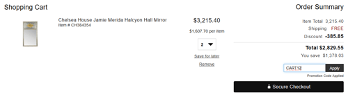 proof of working LuxeDecor promo codes CART12