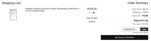 proof of working LuxeDecor promo codes COMEBACK10