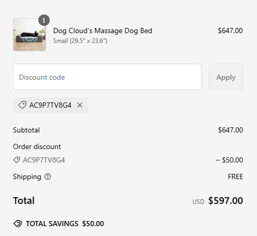proof of working Dog Cloud Bed discount codes AC9P7TV8G4