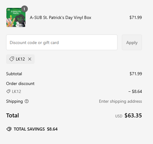 proof of working A-SUB coupon codes LK12