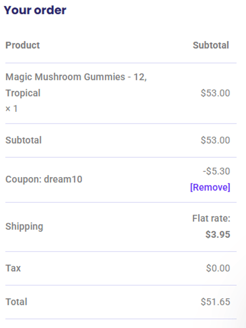 proof of working Dreamer Shrooms coupon codes DREAM10