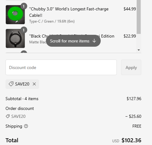 proof of working ChubbyCable discount codes SAVE20
