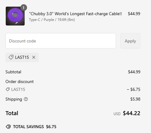 proof of working ChubbyCable discount codes LAST15
