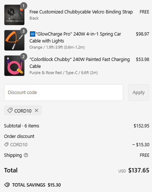 proof of working ChubbyCable discount codes CORD10