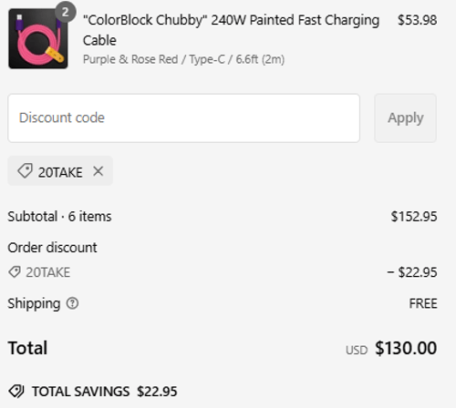 proof of working ChubbyCable discount codes 20take
