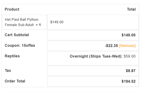 proof of working XYZReptiles coupon codes 15OFFAS