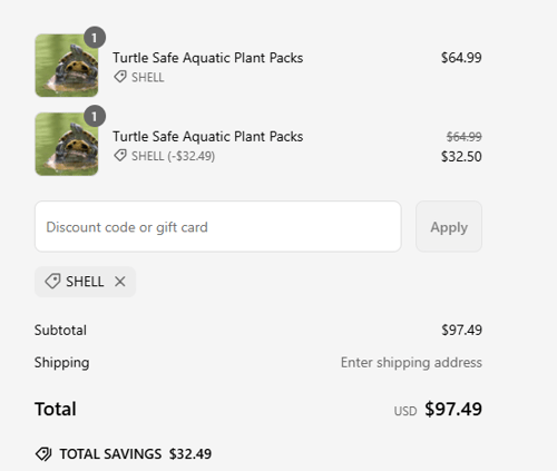 proof of working WetPlants coupon codes SHELL