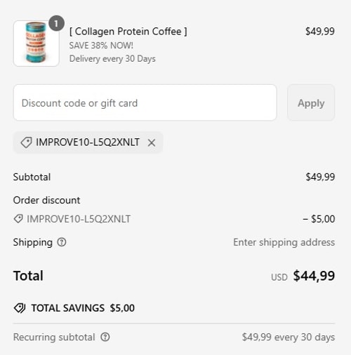 proof of working Skinny Coffee SuperBoost discount codes IMPROVE10-L5Q2XNLT
