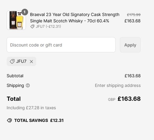 proof of working The Really Good Whisky Company discount codes JF✱✱