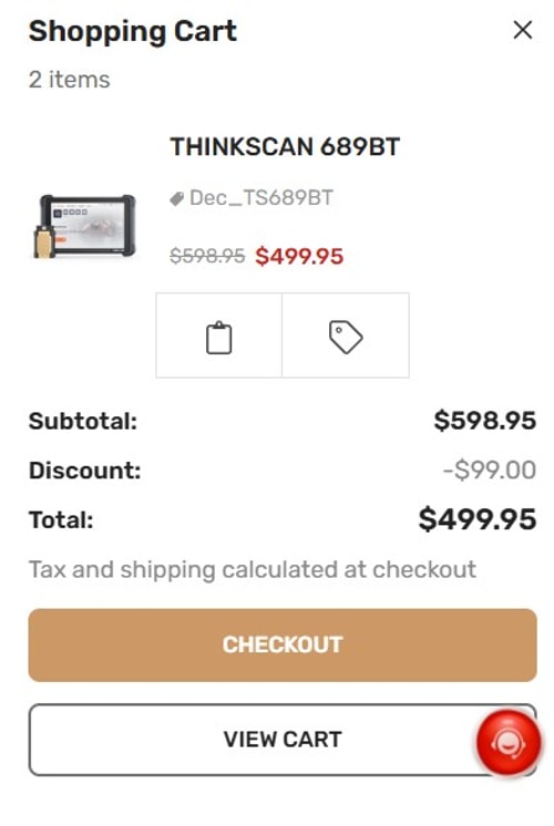 proof of working ThinkCar coupon codes Dec_TS689BT