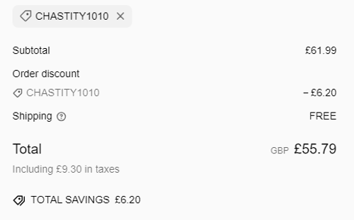 proof of working House Of Chastity discount codes CHASTITY1010