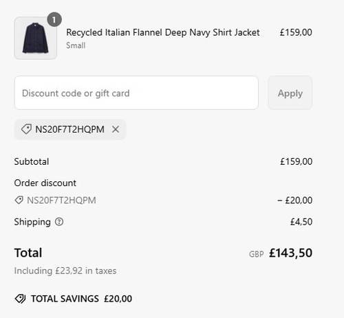 proof of working Neem London discount codes NS20F7T2HQPM