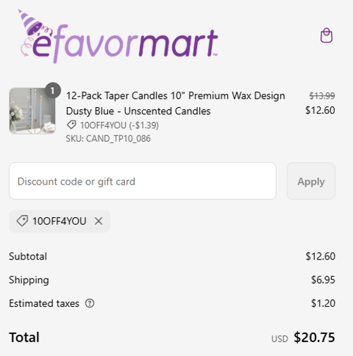 proof of working eFavormart discount codes 10OFF4YOU